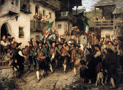 Returning Tyrolean Landsturm in the War of 1809 by Franz Defregger